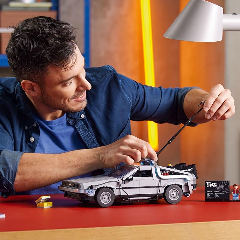 LEGO Icons Back to the Future Time Machine 10300 Model Car Building Kit Based on the Delorean from the Iconic Movie Perfect Build for Teens and Adults Who Love to Create