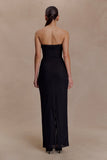 Gemma Strapless Mesh Maxi Dress Black