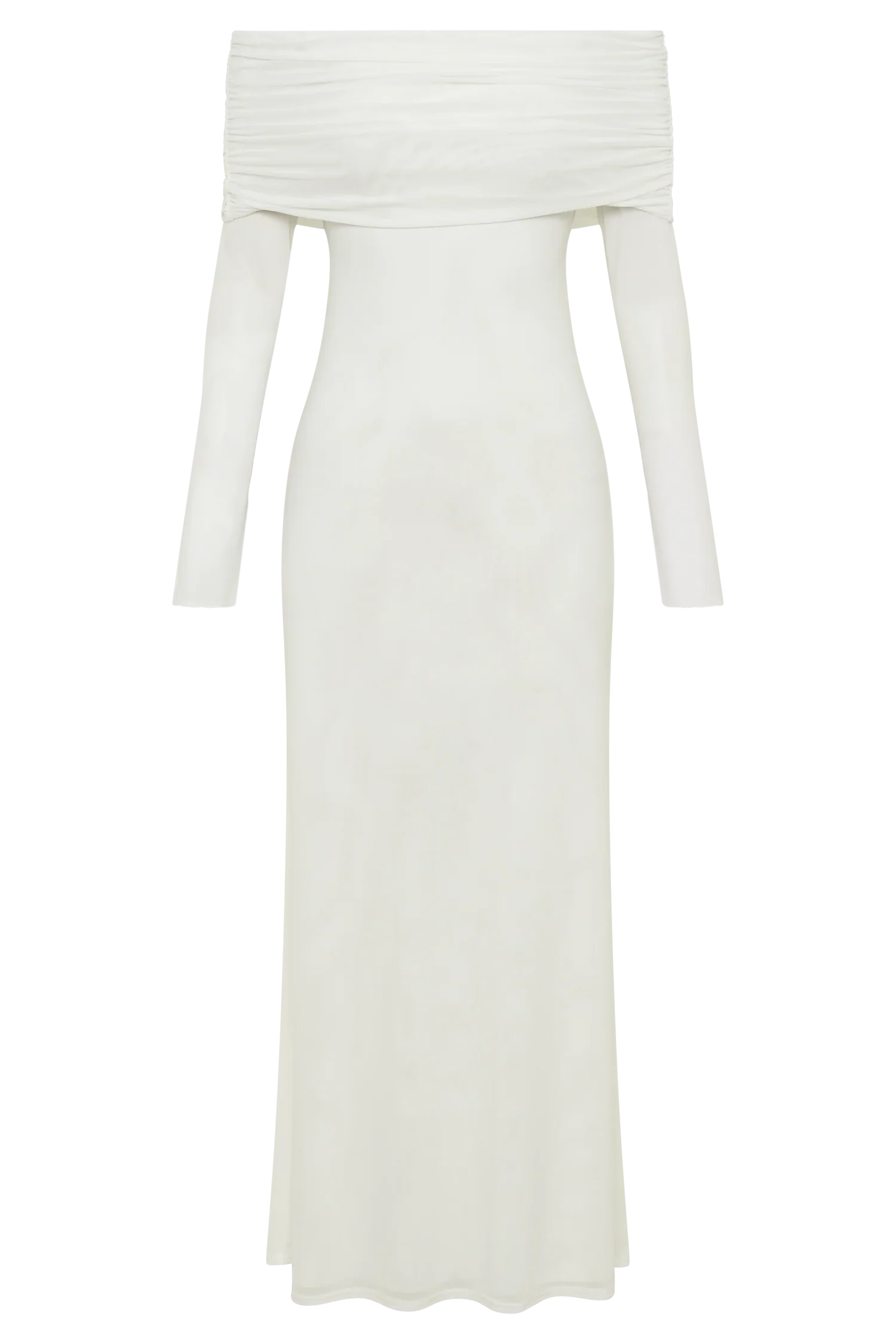 Josie Off Shoulder Mesh Maxi Dress Ivory