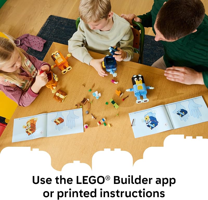 LEGO Bluey Brick Built Bluey Family Building Toy for Girls Boys Ages 5 Figures for Play or Display Kids Bedroom or Desk Decor Gift for Birthdays 11217