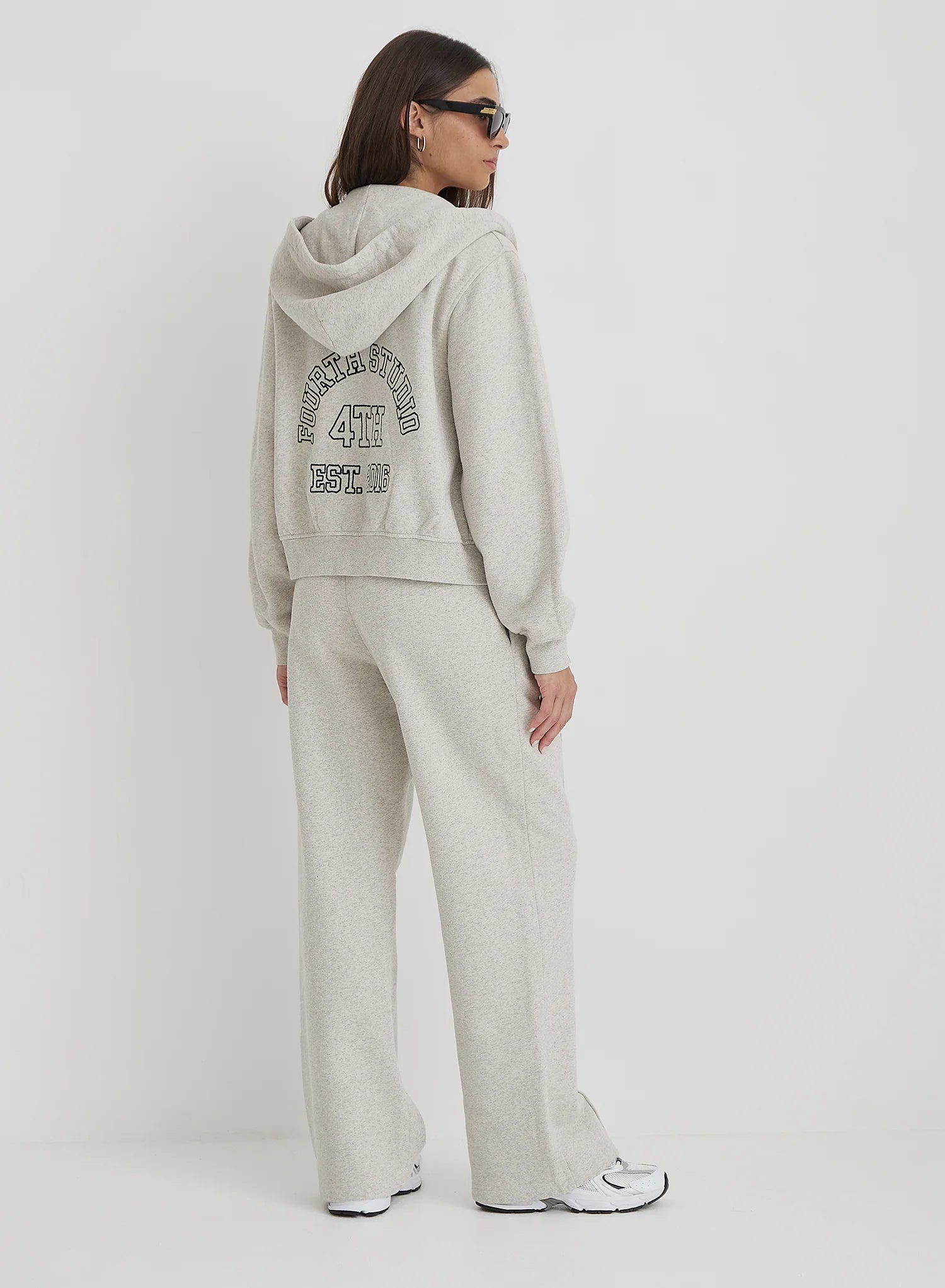 Grey Wide Leg Fourth Embroidered Jogger