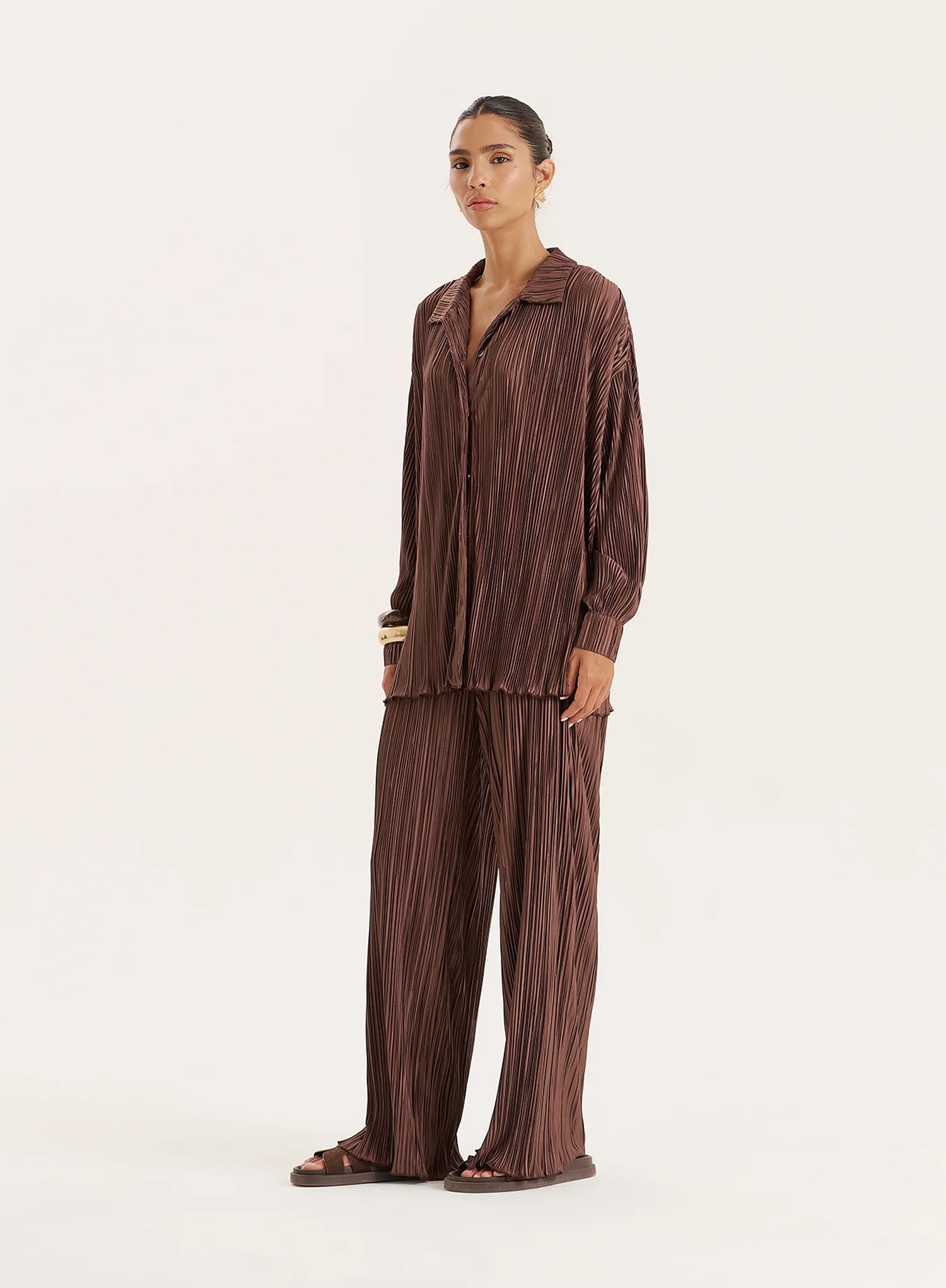 Chocolate Plisse Shirt