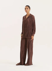 Chocolate Plisse Shirt