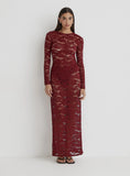 Burgundy Lace Long Sleeve Top