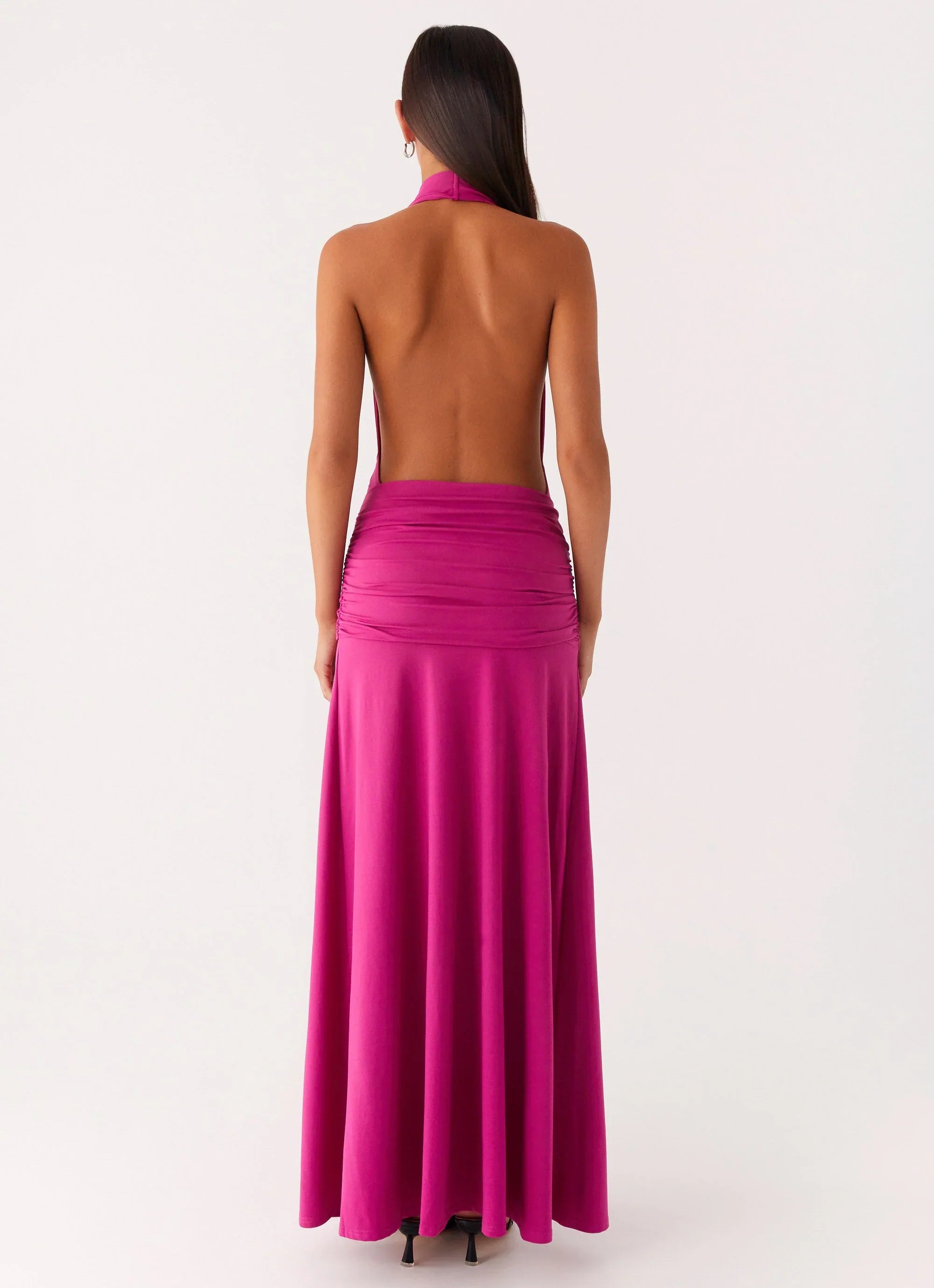 Rowan Ray Cowl Maxi Dress Fuchsia