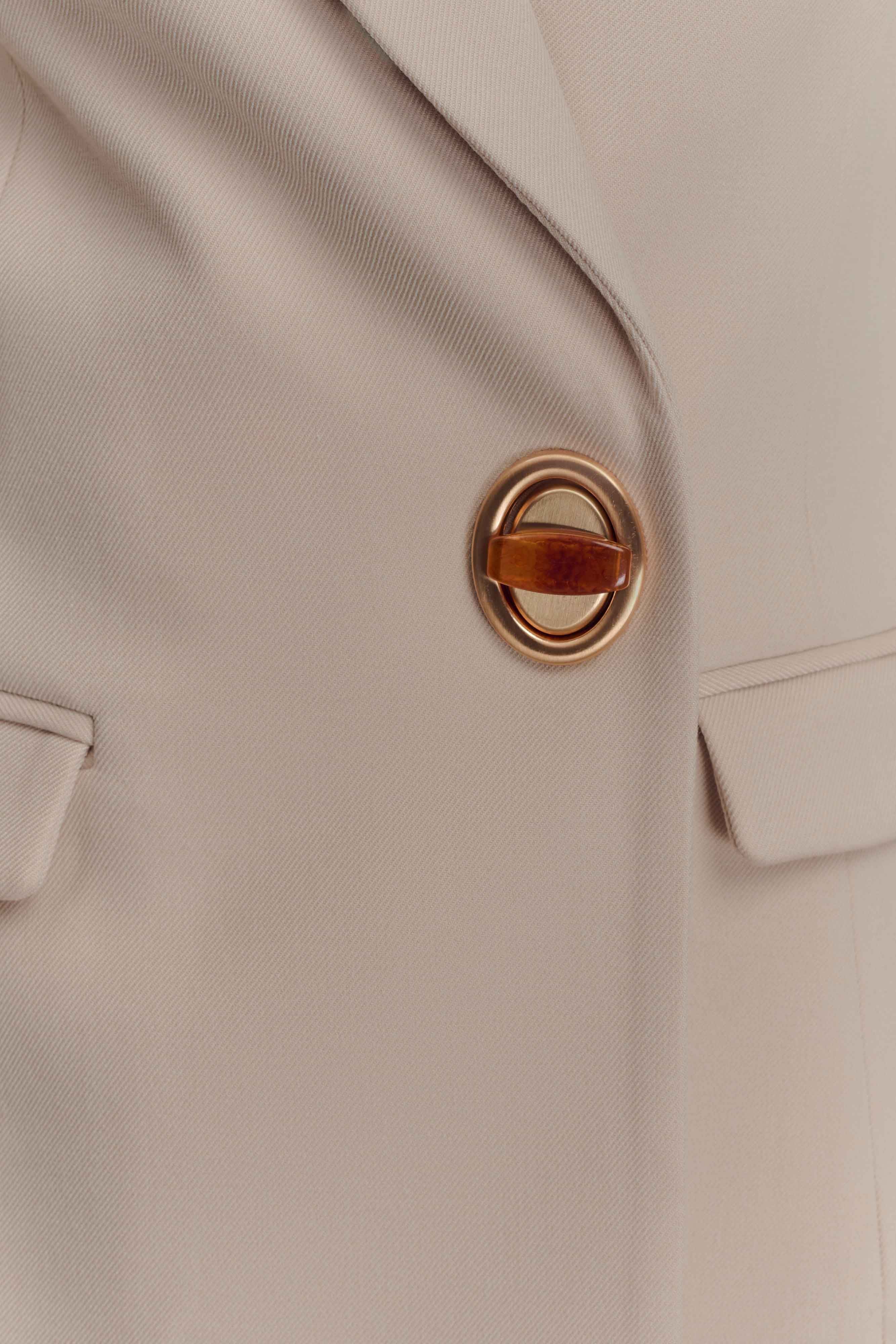 Max Cinched Waist Blazer Ivory Stone