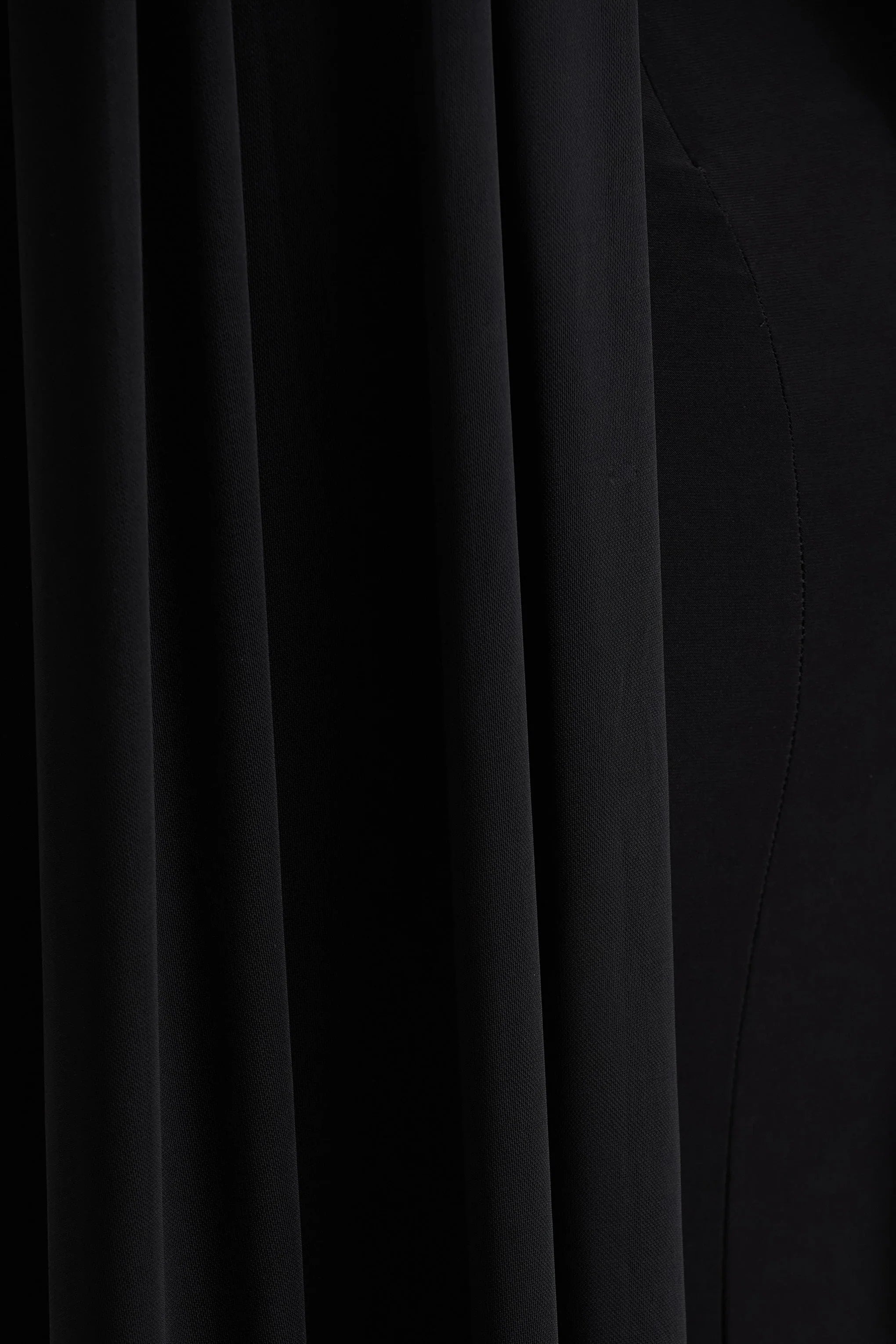 Amour Black High Neck Maxi Dress With Cape Sleeve Detail