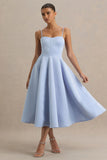 Mally Powder Blue Sweetheart A Line Midi Dress