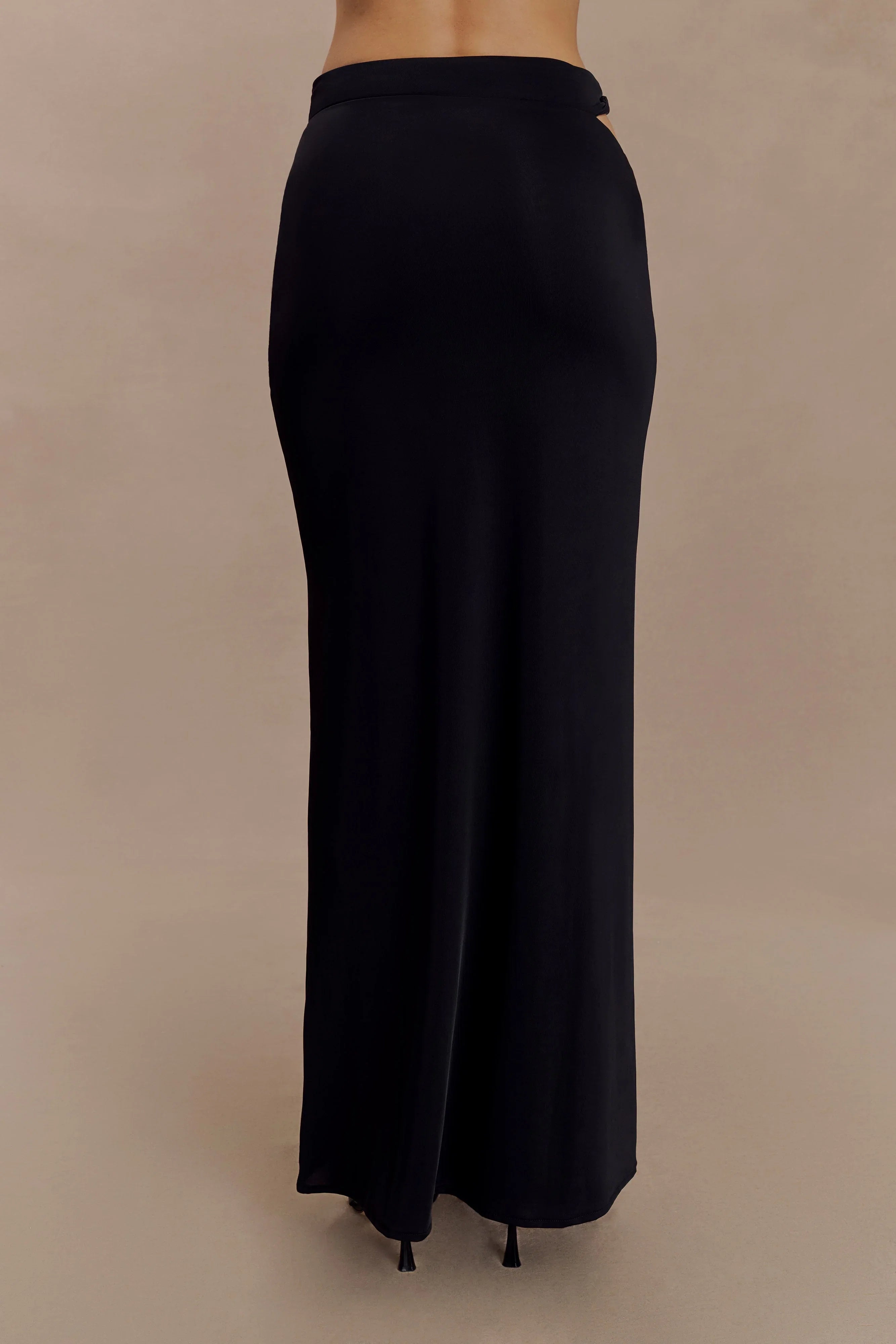 Haven Slinky Twist Midi Skirt Black