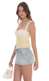Two Toned Lace Top in Yellow