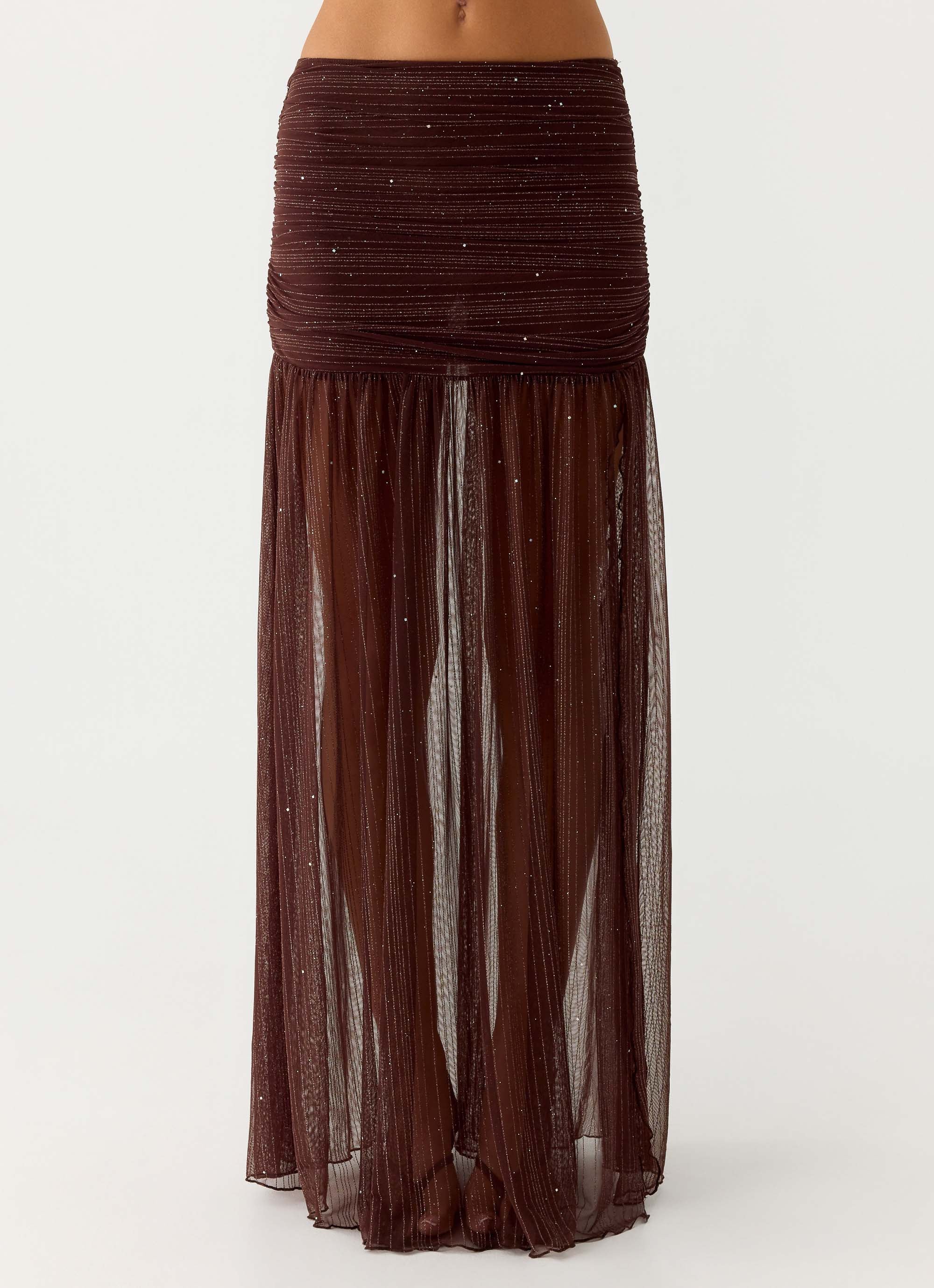 Sparkling Night Maxi Skirt Chocolate