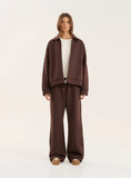 Chocolate 4th Wide Leg Branded Heavyweight Joggers