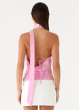Keena Scarf Top Pink
