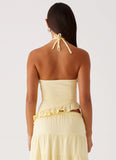 Mariella Linen Top Yellow
