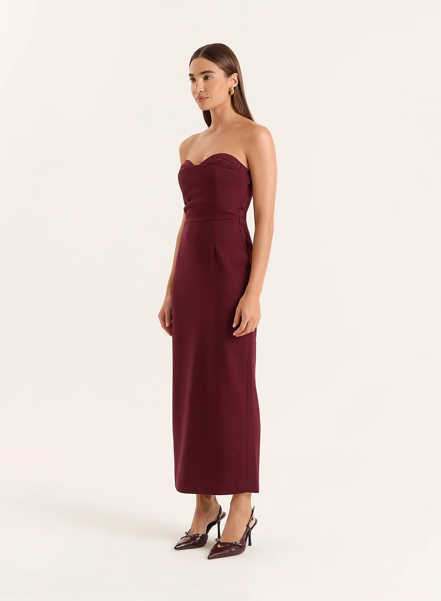 Burgundy Corset Style Dress