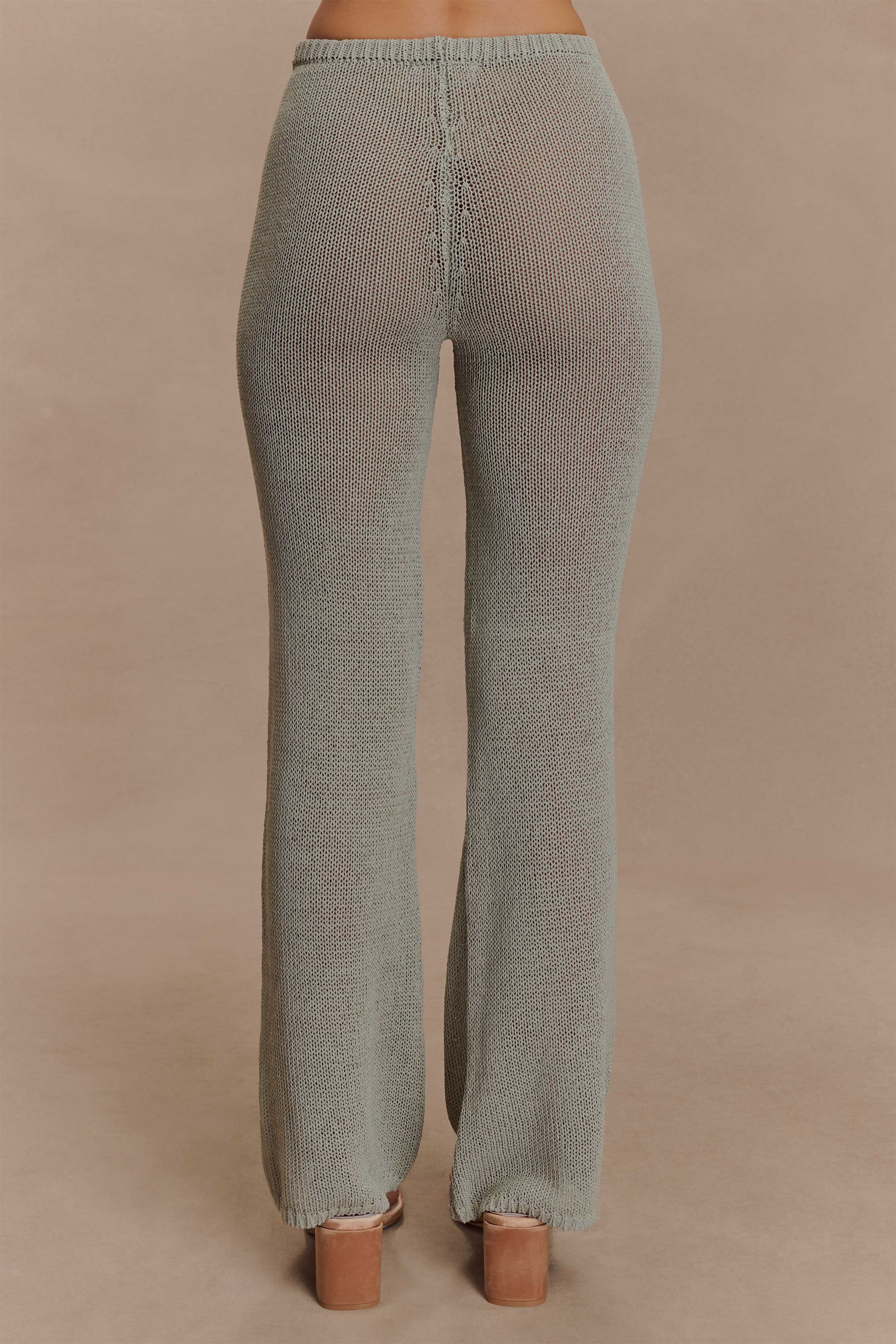 Malani Wide Leg Knit Pants Sage