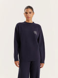 Navy Logo Detail Knitted Jumper