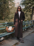 Chocolate Double Breasted Longline Coat