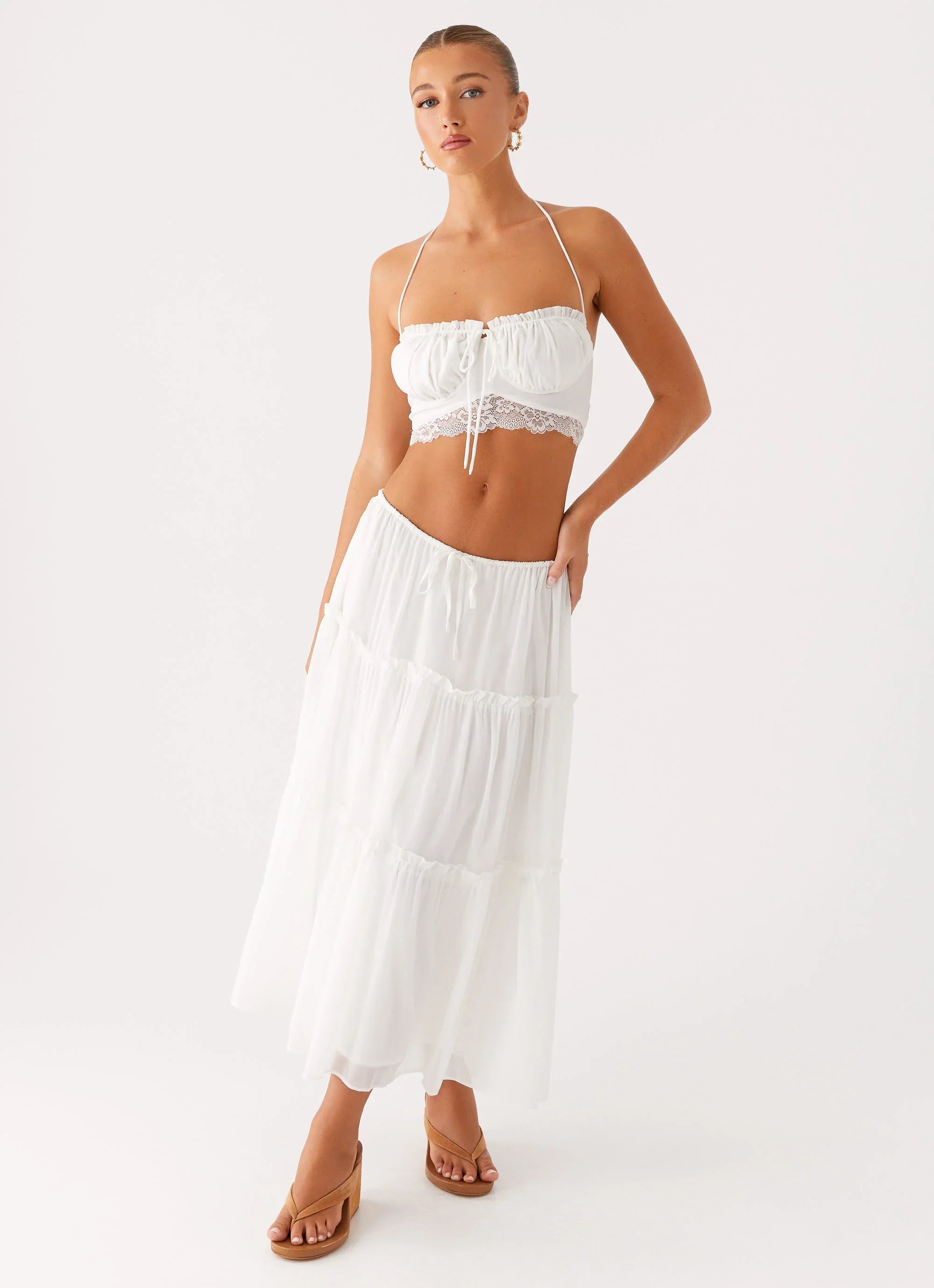 Evi Midi Skirt Ivory