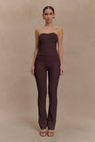 Elodie Ribbed Knit Pants Chocolate