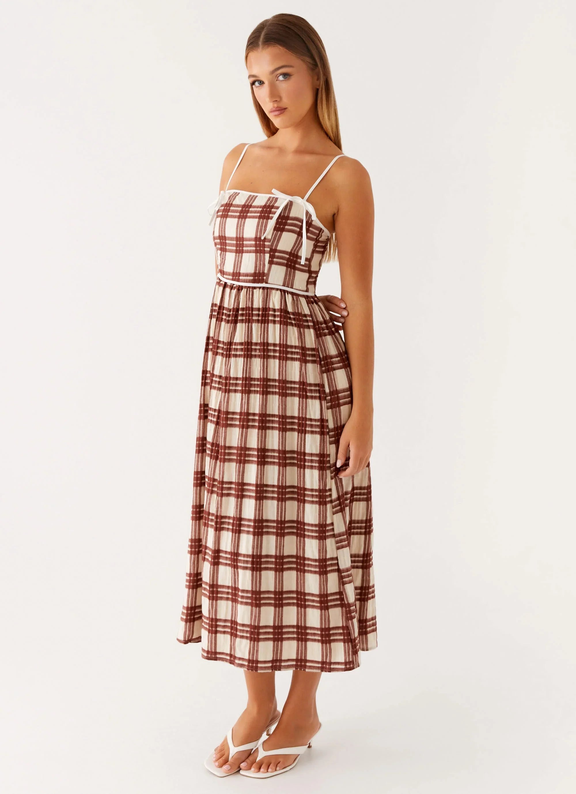Shyanne Midi Dress Chocolate Check
