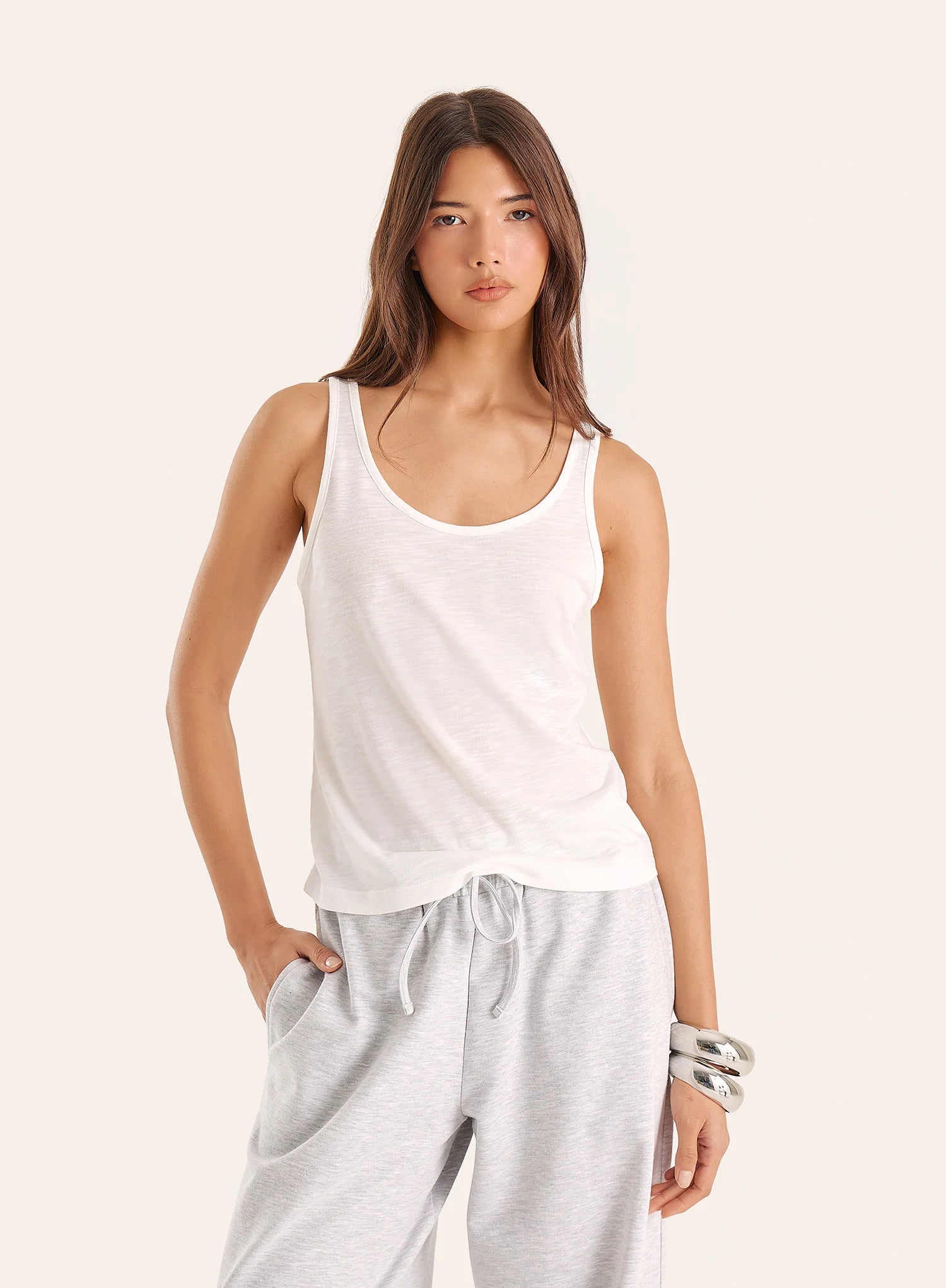 White Double Layered Top