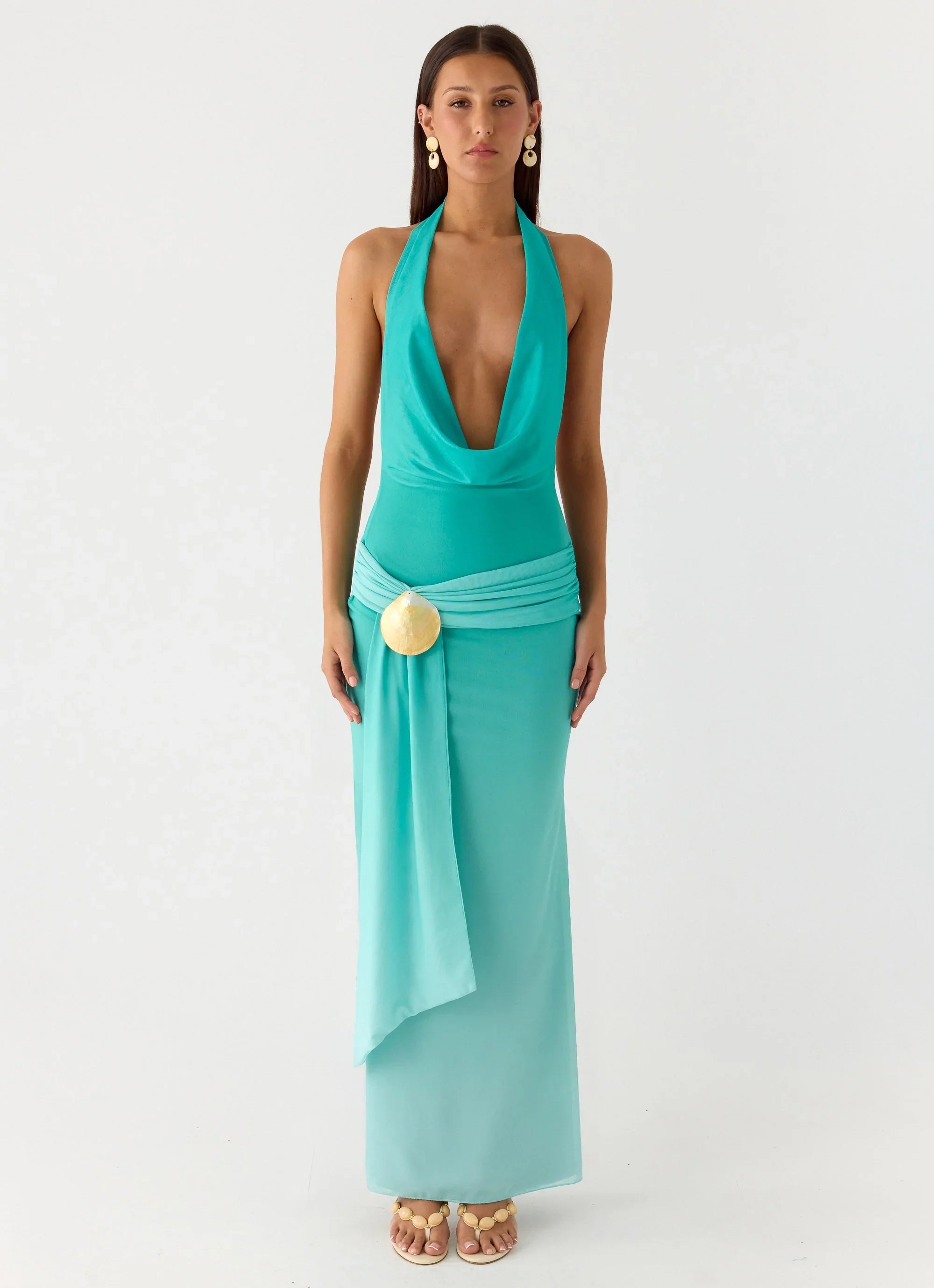 Paradox Shell Maxi Dress Mint Ombre
