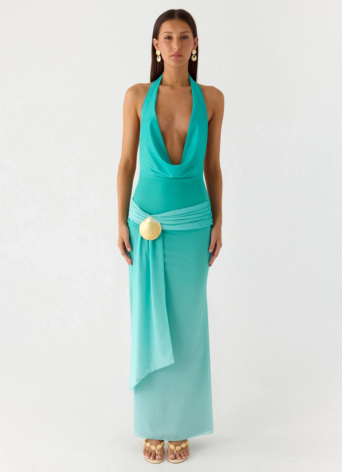 Paradox Shell Maxi Dress Mint Ombre