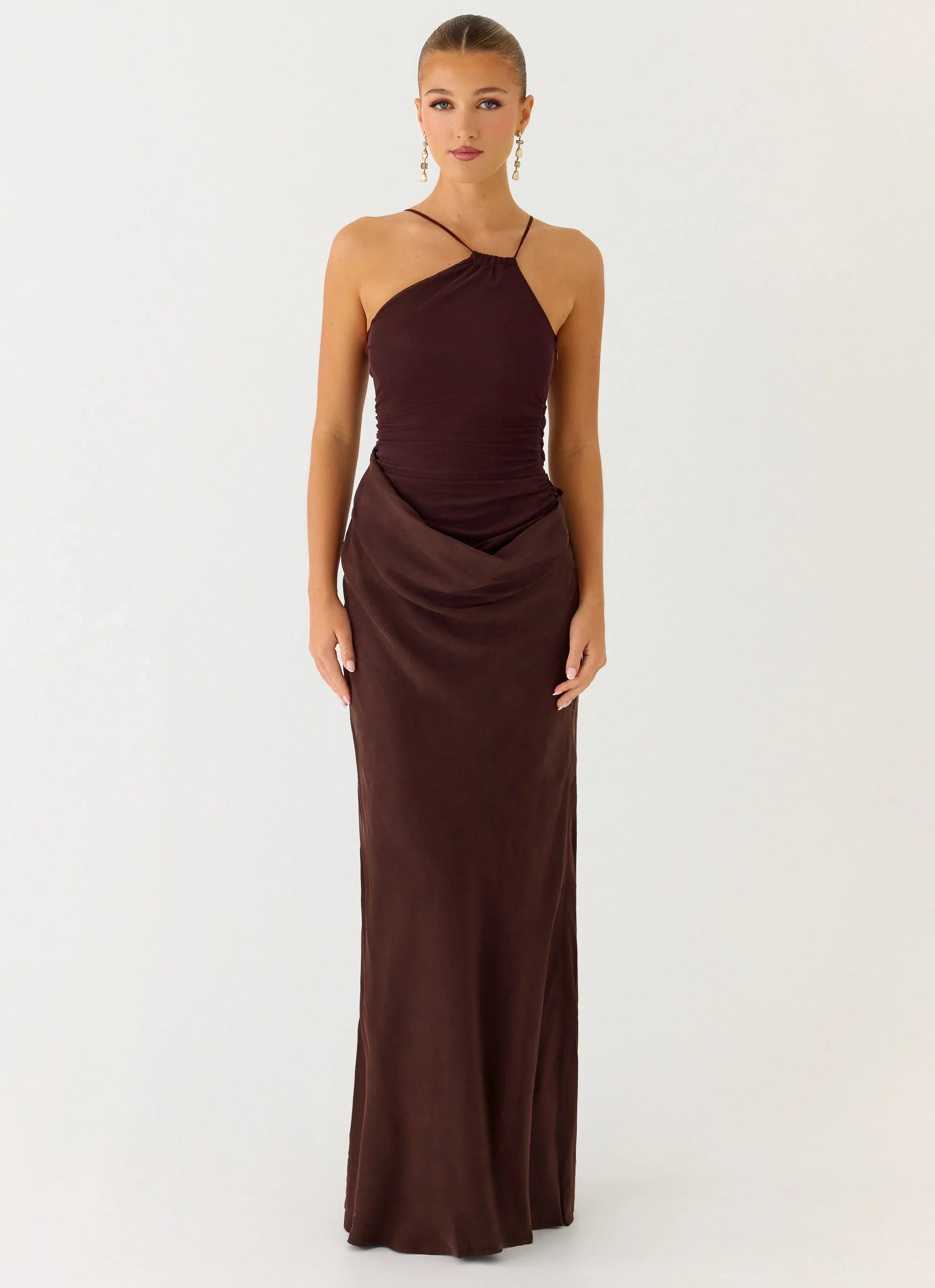 Pristin Cupro Maxi Dress Cool Chocolate