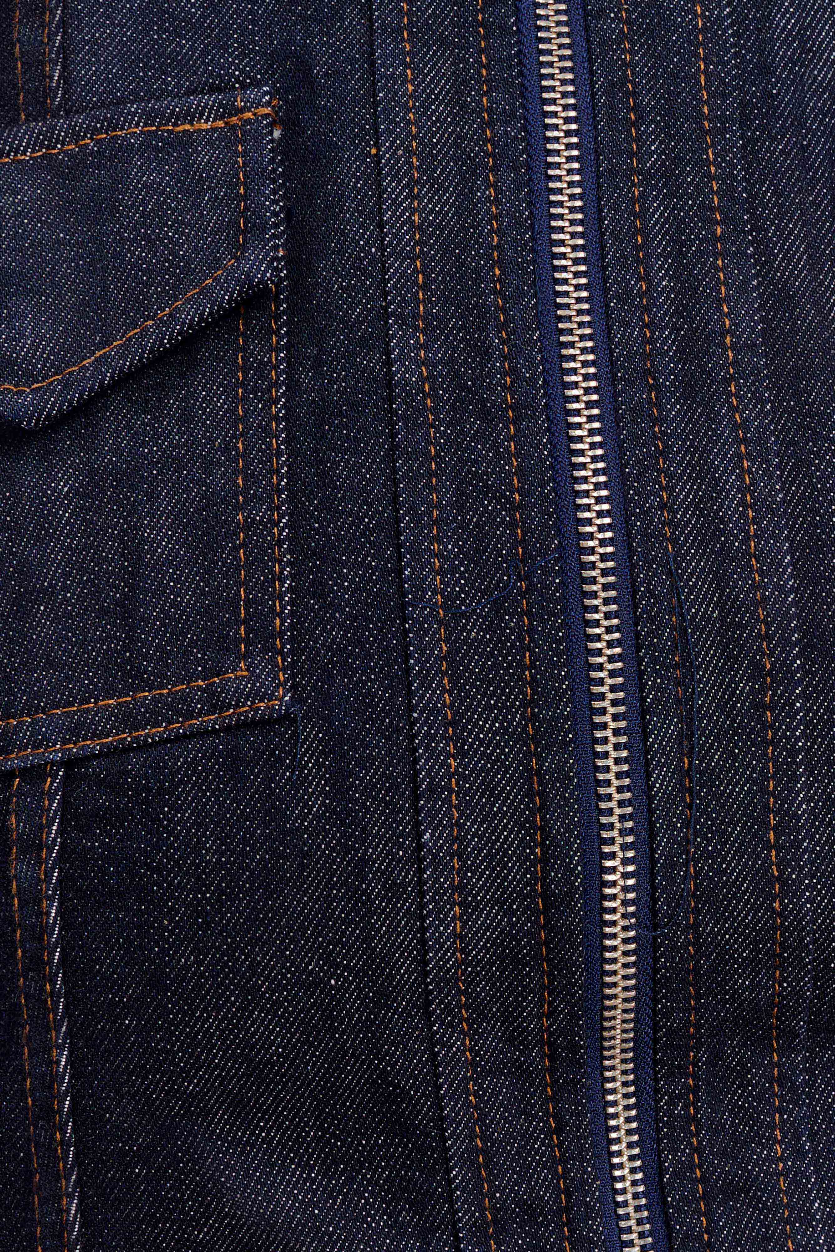 Cierra Cinched Jacket Top Washed Indigo Blue