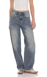 Distress Barrel Jeans in Faded Denim
