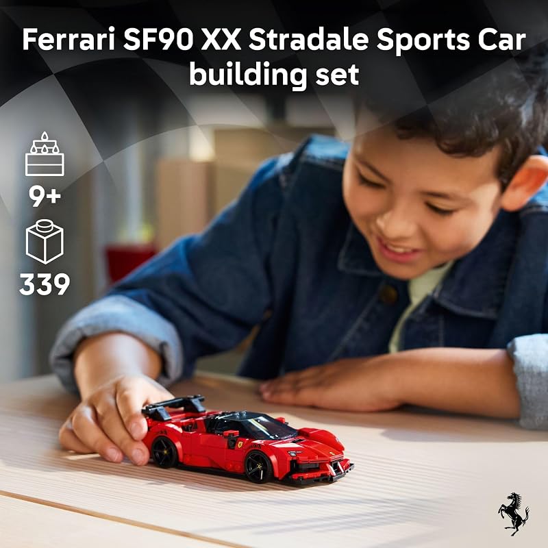 LEGO Speed Champions Ferrari SF90 XX Stradale Sports Car Building Toy for Kids Building Set W Ferarri Driver Minifigure for Boys Girls Ages 9 Gift Idea for Birthdays 77254