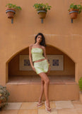 Mona Beaded Bandeau Top Green