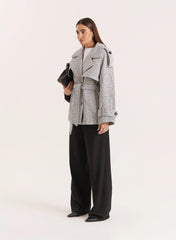 Light Grey Marl Belted Trench Coat