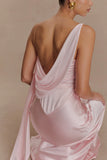 Carah Satin And Chiffon Maxi Dress Pale Pink