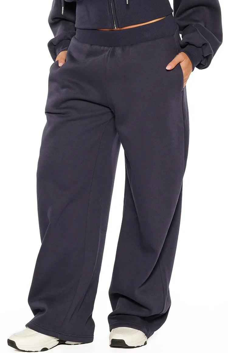 Dora Navy Barrel Leg Track Pants