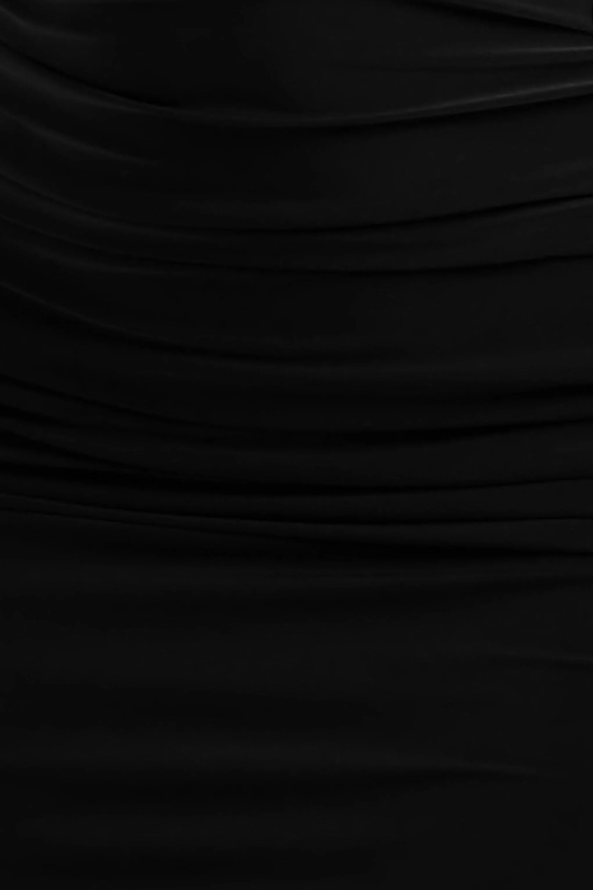 Dalarie Black One Shoulder Gathered Maxi Dress