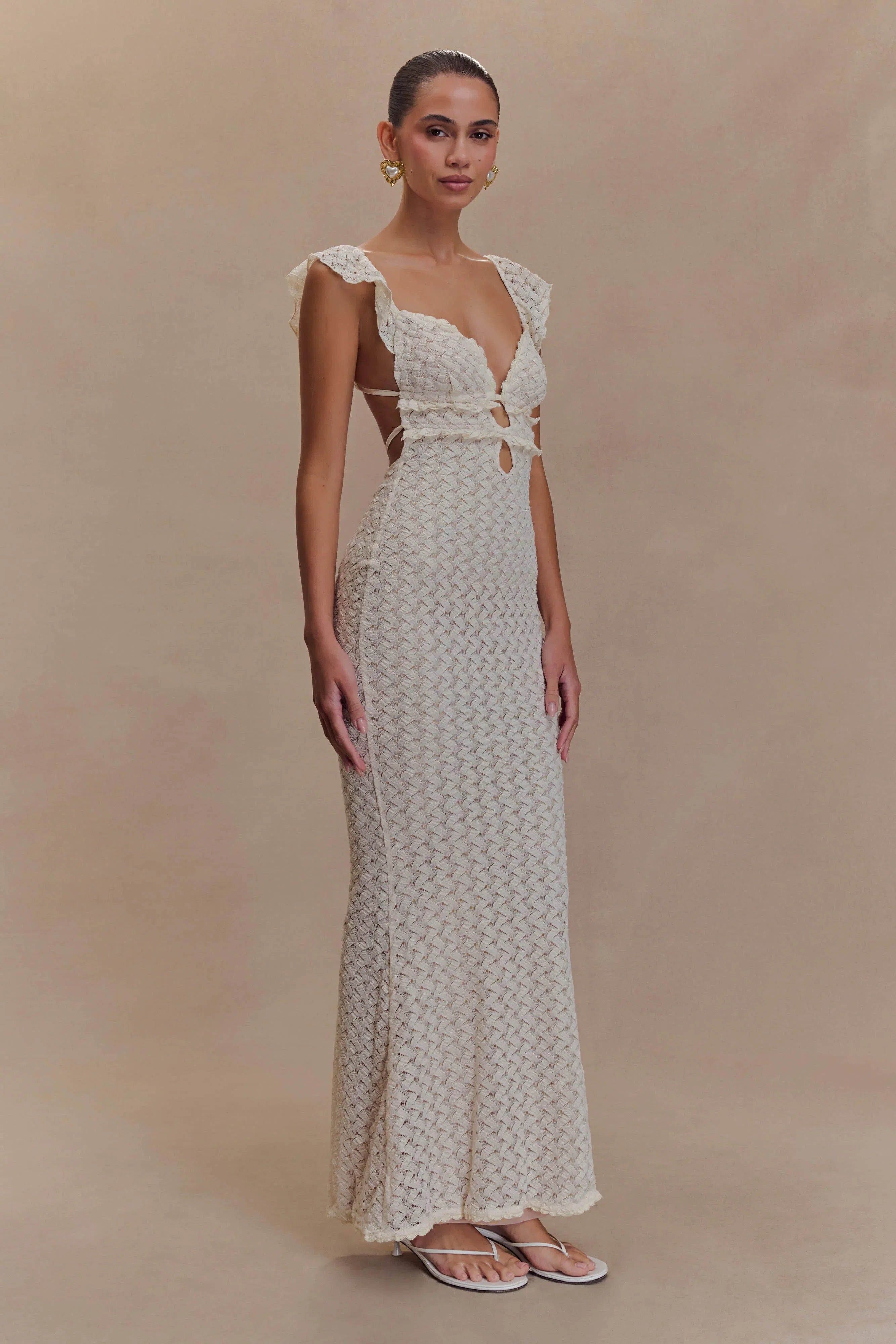 Ezra Lace Maxi Dress Ivory