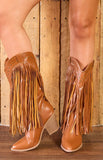 Meadow Tan Fringe Cowboy Boots