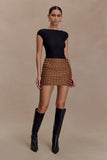Cordia Satin Mini Skirt Chocolate