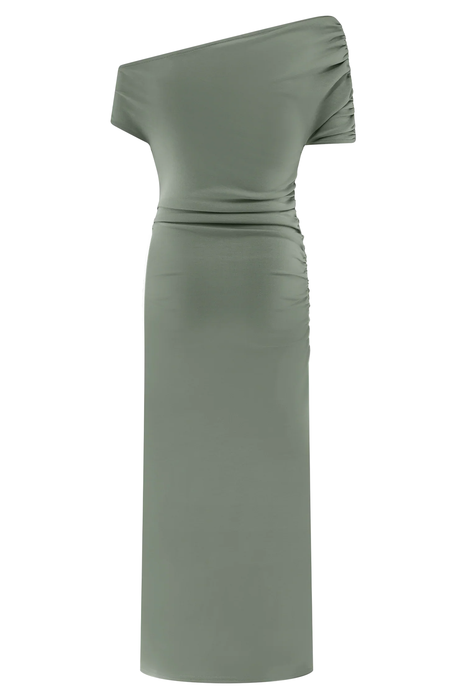 Kendra Scuba Jersey Midi Dress With Hardware Sage