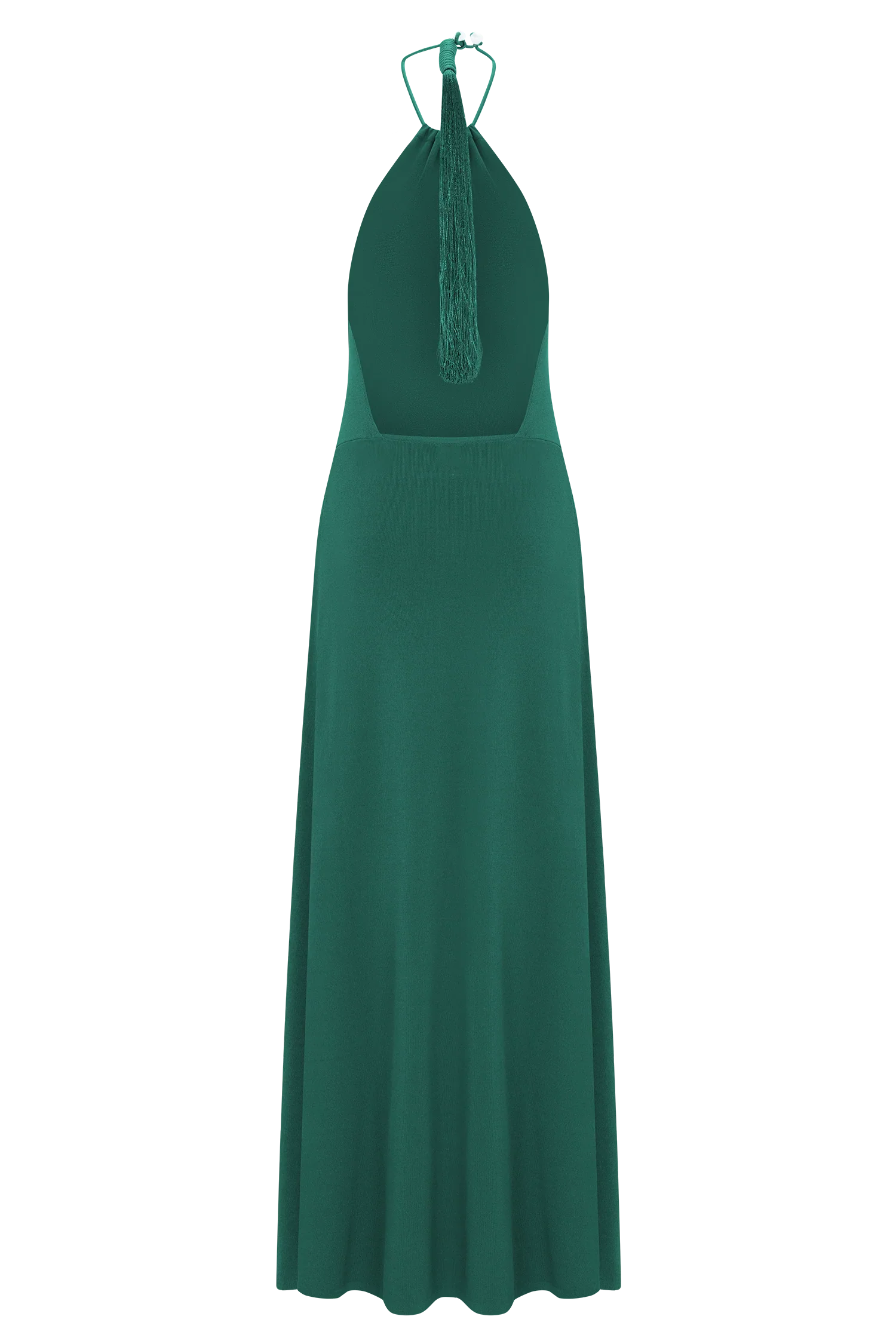 Meg Halter Tassel Maxi Dress Emerald