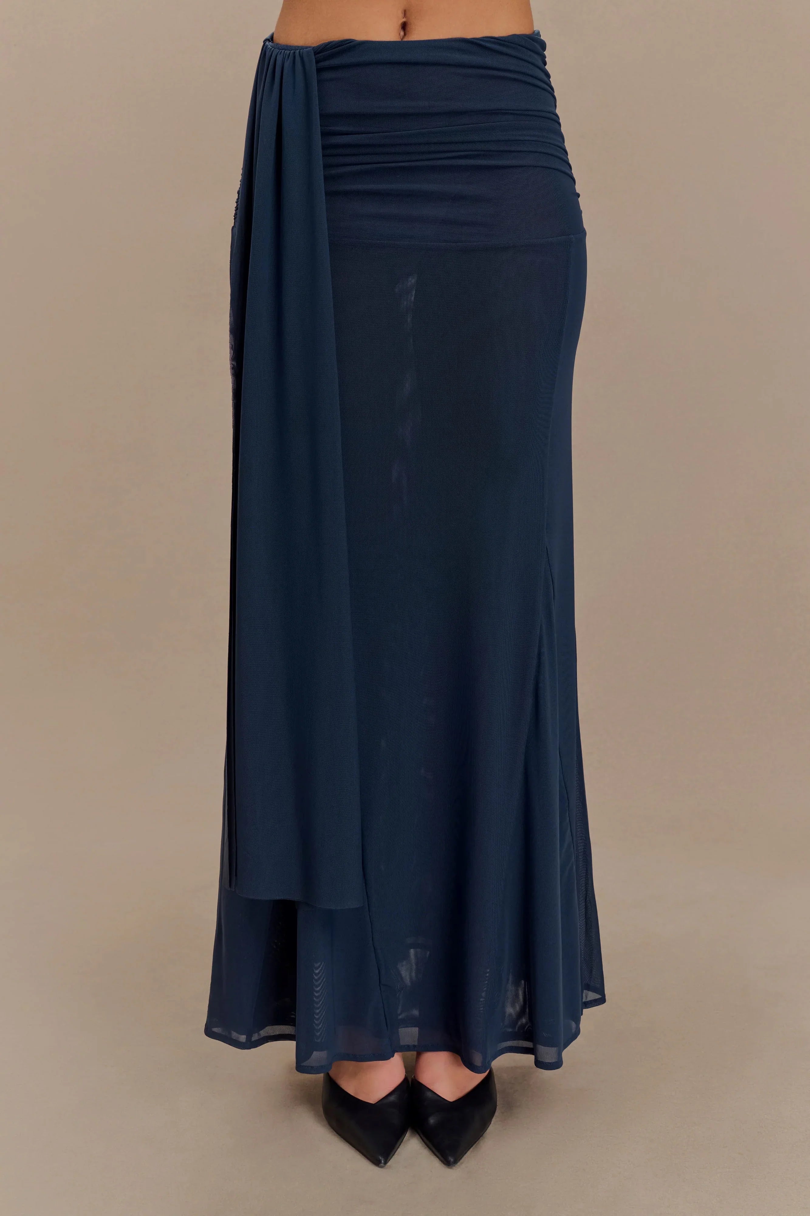 Arna Mesh Maxi Skirt Midnight Blue