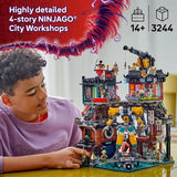 LEGO NINJAGO City Workshops Building Toy Ninja Set for Boys Girls Ages 14 Gift for Teens Includes 10 Minifigures and a Mech for Play and Display 71837