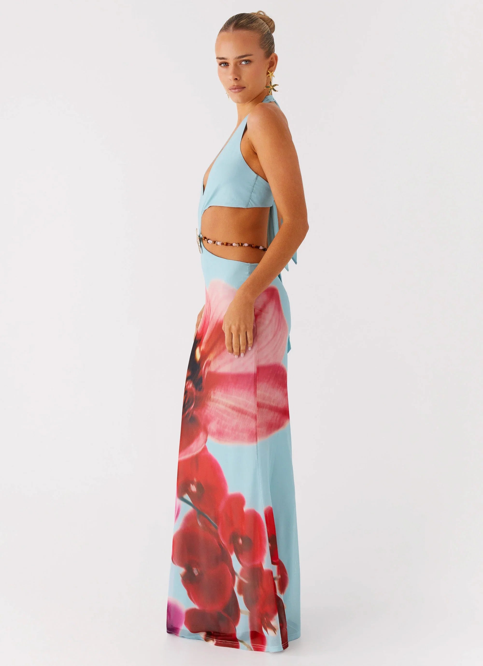 Time To Dance Maxi Dress Turquoise Bloom