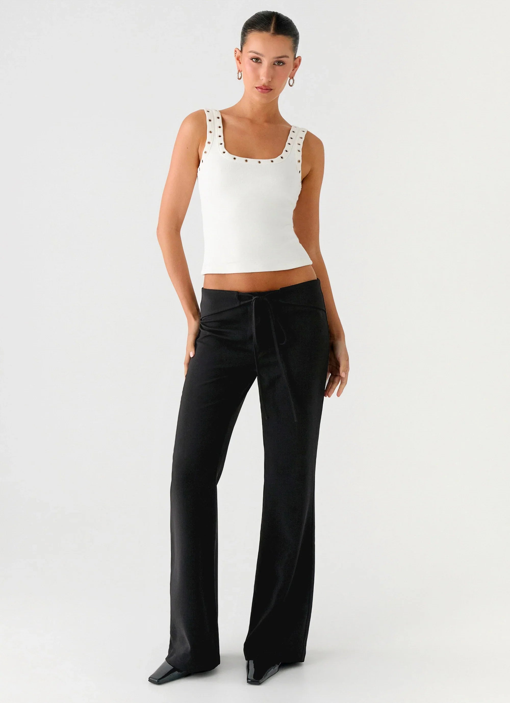 Houston Tie Front Pants Black