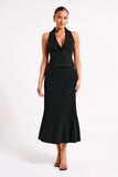 Twyla Pleated Suiting Maxi Skirt Black