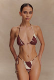 Marquise Bikini Bottom Chocolate Deco Fleur Print