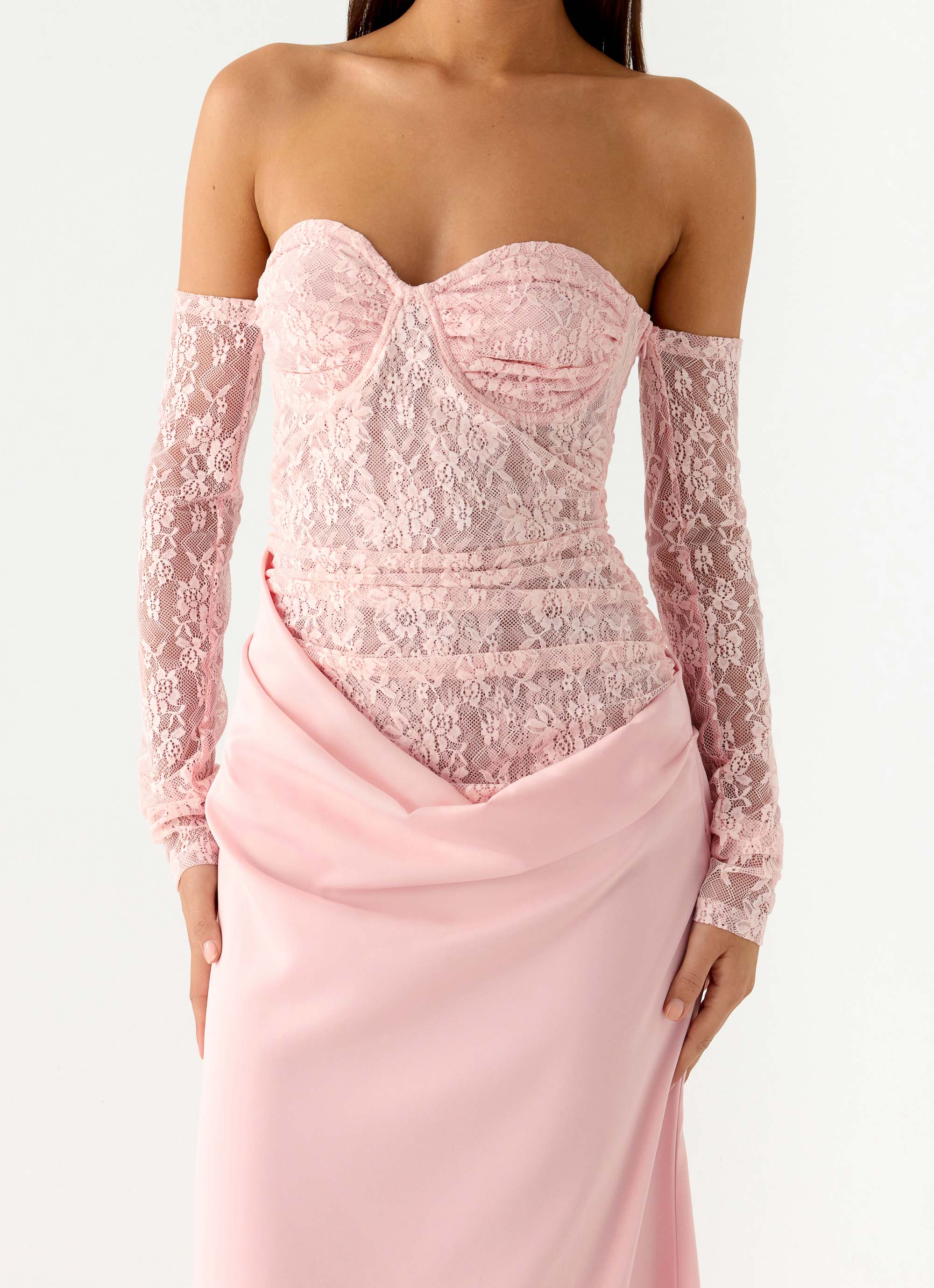 Kaina Off Shoulder Maxi Dress Pink