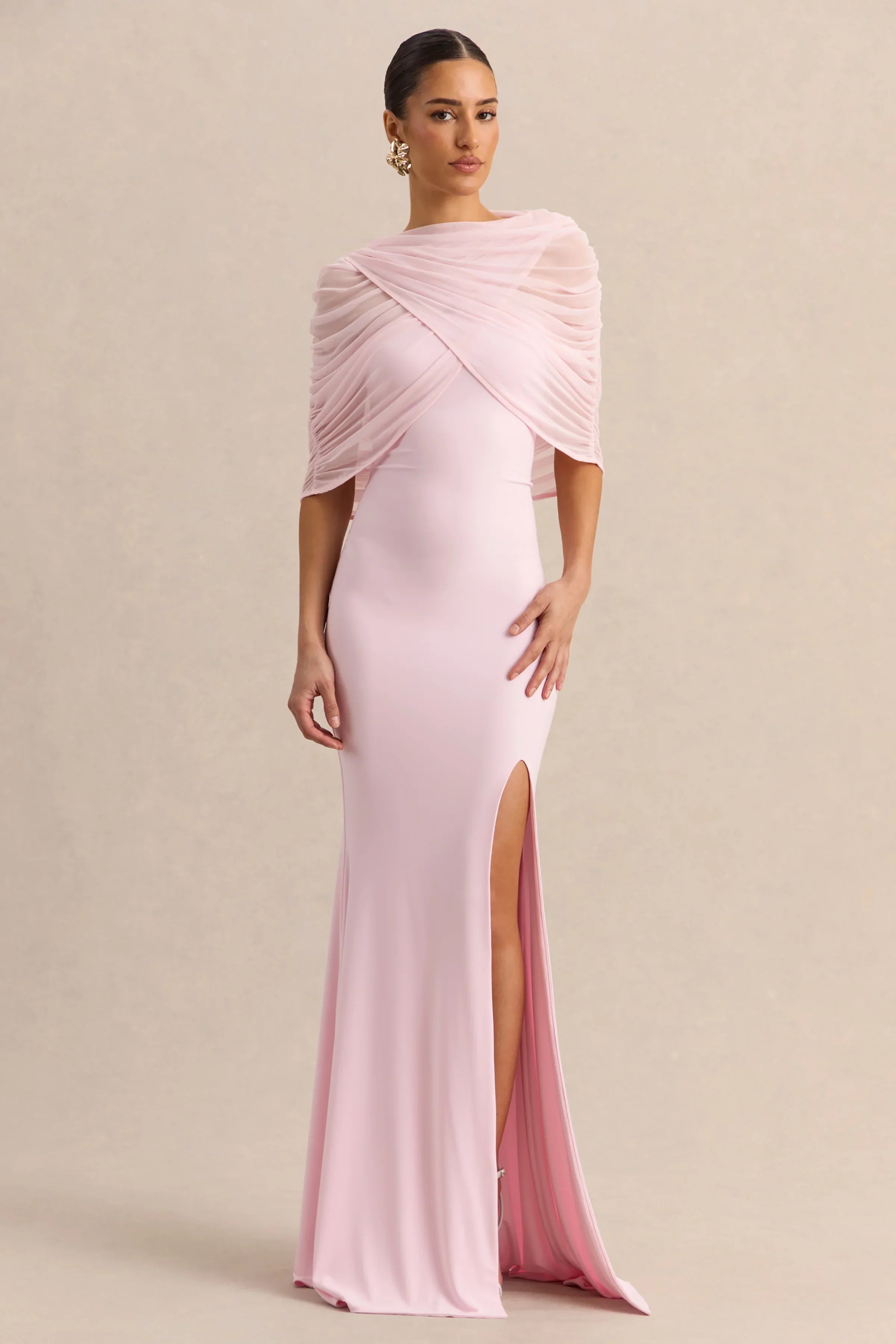 Melva Light Pink Bandeau Maxi Dress